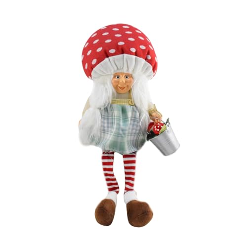 MDHQ Einzigartige Weihnachtspilzmütze, Zwerge, Figur, bunt, Schreibtisch-Ornament, saisonale Tischdekoration, Weihnachtsaccessoire von MDHQ