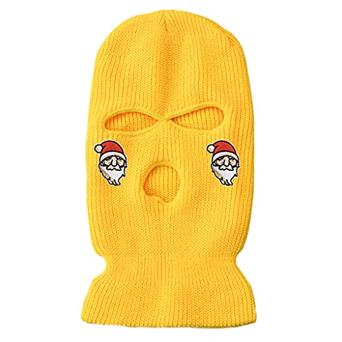 MDHQ Strickmütze, schlichte, warme Weihnachtsmütze, Ski-Strickmütze, einfarbig, gestrickt für kreative Dreiloch-Mütze, Reisen, kältebeständiger Helm für Herren von MDHQ