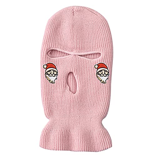 MDHQ Strickmütze, schlichte, warme Weihnachtsmütze, Ski-Strickmütze, einfarbig, gestrickt für kreative Dreiloch-Mütze, Reisen, kältebeständiger Helm für Herren von MDHQ