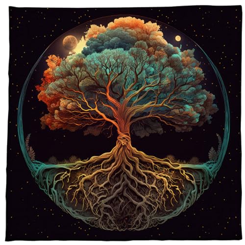 MDHQ Trees Of Life Altars Cloth Tarots Cards Tablecloth Divinations Cards Table Cloth Square Tapestry Witchcrafts Supply von MDHQ