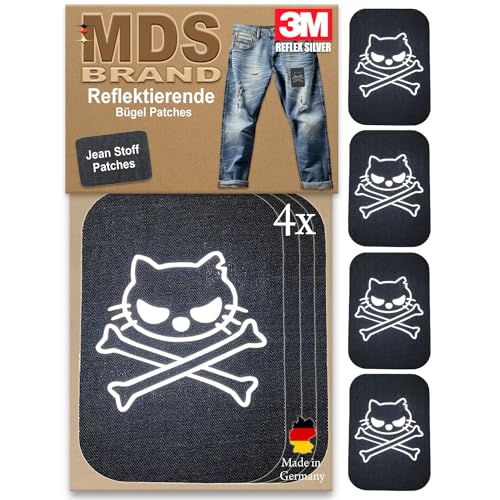 MDS Brand 3M Reflektierende Aufbügler Set - Reflektoren Aufkleber - Hohe Sichtbarkeit - Optimierte Haftung Stoff Patches - Jeans & Taschen (Stoffpatch Set, P-01) von MDS Brand