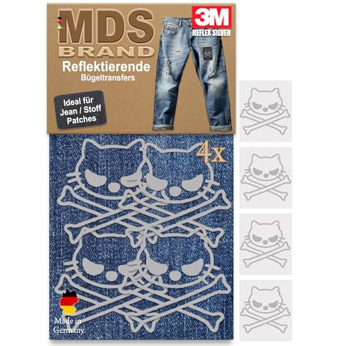 MDS Brand Reflektierende Aufbügler Set - Reflektoren Aufkleber - Hohe Sichtbarkeit - Optimierte Haftung für Stoff Patches - Jeans & Taschen (Aufbügler Set, P-01) von MDS Brand