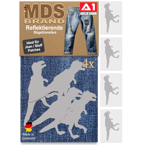 MDS Brand Reflektierende Aufbügler Set - Reflektoren Aufkleber - Hohe Sichtbarkeit - Optimierte Haftung für Stoff Patches - Jeans & Taschen (Aufbügler Set, P-03) von MDS Brand