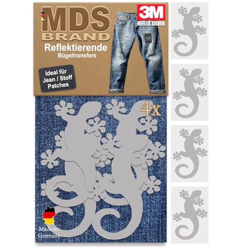 MDS Brand 3M Reflektierende Aufbügler Set - Reflektoren Aufkleber - Hohe Sichtbarkeit - Optimierte Haftung für Stoff Patches - Jeans & Taschen (Aufbügler Set, P-09) von MDS Brand