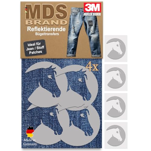 MDS Brand 3M Reflektierende Aufbügler Set - Reflektoren Aufkleber - Hohe Sichtbarkeit - Optimierte Haftung für Stoff Patches - Jeans & Taschen (Aufbügler Set, P-14) von MDS Brand