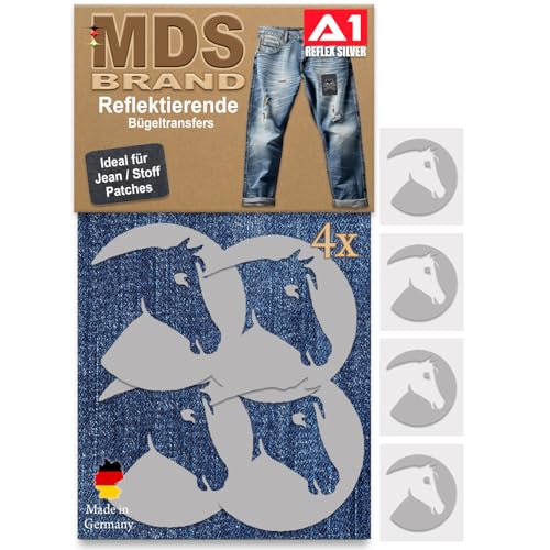 MDS Brand Reflektierende Aufbügler Set - Reflektoren Aufkleber - Hohe Sichtbarkeit - Optimierte Haftung für Stoff Patches - Jeans & Taschen (Aufbügler Set, P-14) von MDS Brand