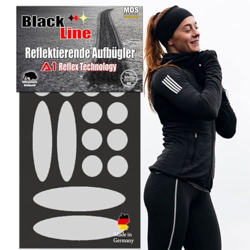 MDS Brand 3M Reflektierende Aufbügler Set - Reflektoren Kinderkleidung - Hohe Sichtbarkeit - Optimierte Haftung für Kleidung oder Schulranzen (B-04, Silber) von MDS Brand