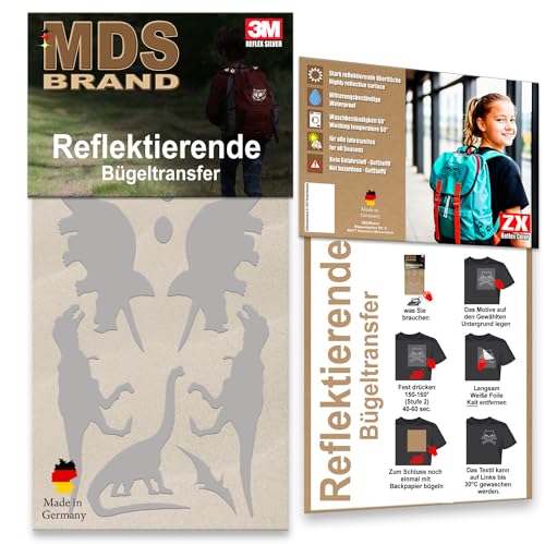 MDS Brand Reflektierende Aufbügler Set - Reflektoren Kinderkleidung - Hohe Sichtbarkeit - Optimierte Haftung für Kleidung oder Schulranzen (B-06, Silber) von MDS Brand