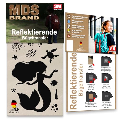 MDS Brand Reflektierende Aufbügler Set | Kreis | Reflektoren für Kleidung - Hohe Sichtbarkeit - Optimierte Haftung für Kleidung oder Schulranzen (B-09, Schwarz) von MDS Brand