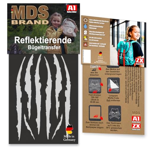 MDS Brand Reflektierende Aufbügler Set | Formen | Reflektoren Kinderkleidung - Hohe Sichtbarkeit - Optimierte Haftung Kleidung und Textilien (C-08) von MDS Brand