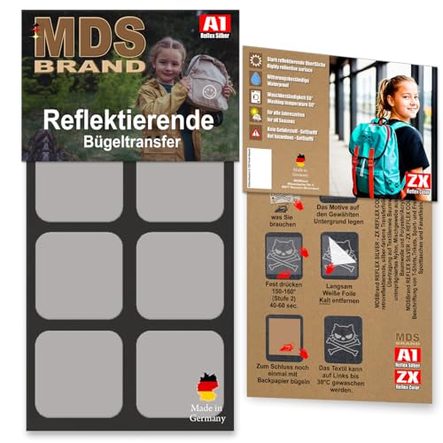 MDS Brand Reflektierende Aufbügler Set | Formen | Reflektoren Kinderkleidung - Hohe Sichtbarkeit - Optimierte Haftung Kleidung und Textilien (C-09) von MDS Brand