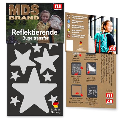 MDS Brand Reflektierende Aufbügler Set | Formen | Reflektoren Kinderkleidung - Hohe Sichtbarkeit - Optimierte Haftung Kleidung und Textilien (C-10) von MDS Brand