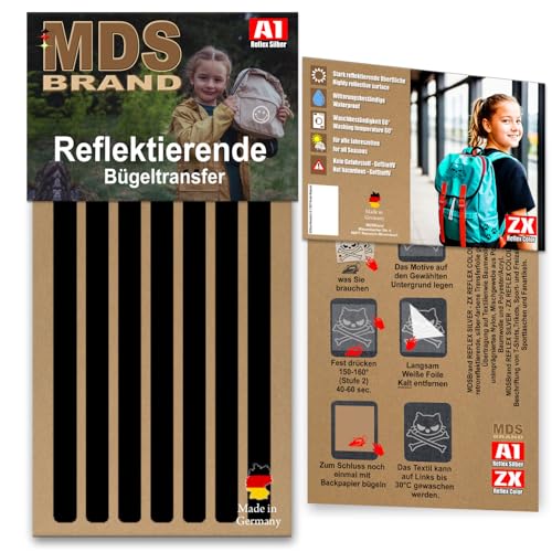 MDS Brand Reflektierende Aufbügler Set | Formen | Reflektoren Kinderkleidung - Hohe Sichtbarkeit - Optimierte Haftung Kleidung und Textilien (D-01) von MDS Brand