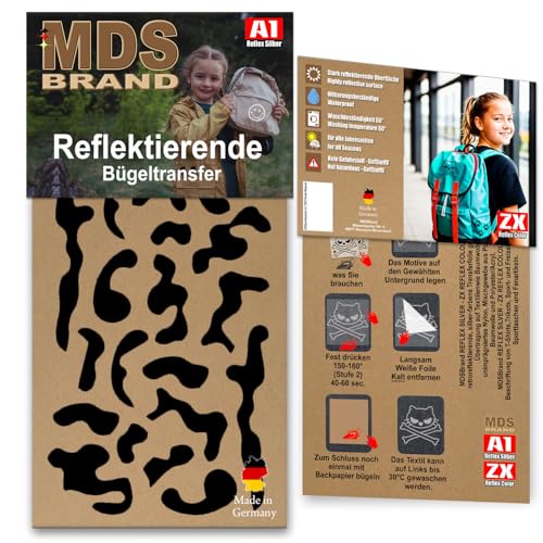 MDS Brand Reflektierende Aufbügler Set | Formen | Reflektoren Kinderkleidung - Hohe Sichtbarkeit - Optimierte Haftung Kleidung und Textilien (D-04) von MDS Brand