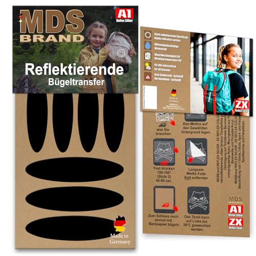 MDS Brand Reflektierende Aufbügler Set | Formen | Reflektoren Kinderkleidung - Hohe Sichtbarkeit - Optimierte Haftung Kleidung und Textilien (D-07) von MDS Brand