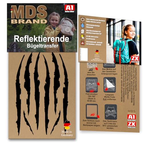 MDS Brand Reflektierende Aufbügler Set | Formen | Reflektoren Kinderkleidung - Hohe Sichtbarkeit - Optimierte Haftung Kleidung und Textilien (D-08) von MDS Brand