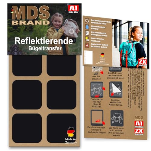 MDS Brand Reflektierende Aufbügler Set | Formen | Reflektoren Kinderkleidung - Hohe Sichtbarkeit - Optimierte Haftung Kleidung und Textilien (D-09) von MDS Brand