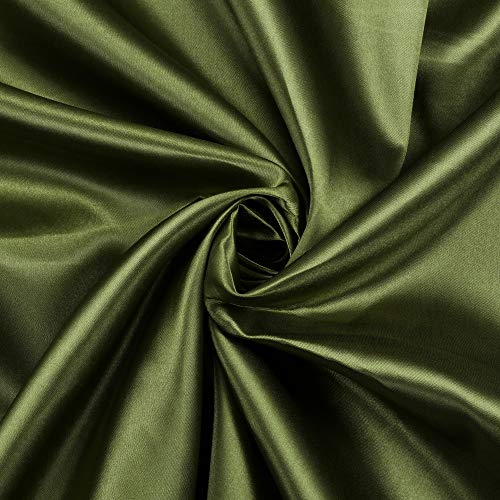 MDS Charmeuse Braut-Satin-Stoff für Hochzeitskleid, Mode, Handwerk, Kostüme, Dekorationen, seidiger Satin, 111,8 cm, olivgrün von MDS-MEGADECORSUPPLY