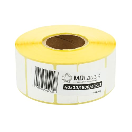 MDlabels Weiße Thermo etiketten auf Rolle (Etikettengröße: 40x30mm) von MDlabels