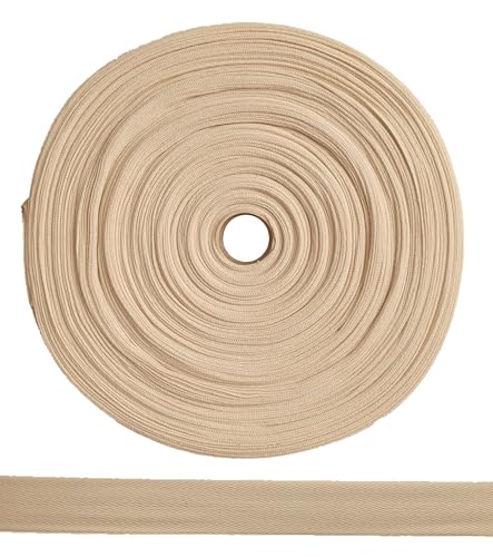 ME:NaMa Nahtband aus 100% Baumwolle - 50 m x 25 mm - Hochwertiges Köperband, Twill-Band, Fischgrätenband, Nahtband - Ideal zum DIY-Nähen - In Belgien hergestellt - Auf einer Rolle (Natur) von ME:NaMa