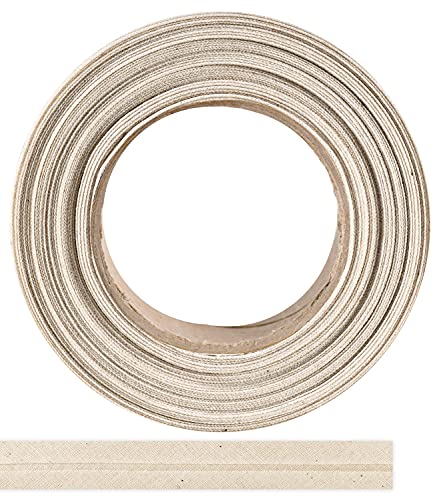 ME:NaMa Schrägband aus 100% Baumwolle - 10 m x 10 mm (gefalzt) - Hochwertiges Einfassband, Baumwollband, Schrägband - Ideal zum DIY-Nähen - In Belgien hergestellt, auf einer Rolle (Natur) von ME:NaMa