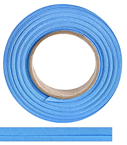 ME:NaMa Schrägband aus 100% Baumwolle - 10 m x 25 mm (gefalzt) - Hochwertiges Einfassband, Baumwollband, Schrägband - Ideal zum DIY-Nähen - In Belgien hergestellt, auf einer Rolle (Hellblau) von ME:NaMa