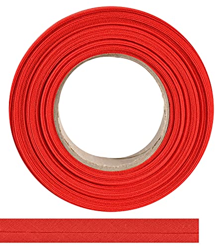 ME:NaMa Schrägband aus 100% Baumwolle - 10 m x 30 mm (gefalzt) - Hochwertiges Einfassband, Baumwollband, Schrägband - Ideal zum DIY-Nähen - In Belgien hergestellt, auf einer Rolle (Rot) von ME:NaMa