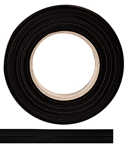 ME:NaMa Schrägband aus 100% Baumwolle - 5 m x 60 mm (gefalzt) - Hochwertiges Einfassband, Baumwollband, Schrägband - Ideal zum DIY-Nähen - In Belgien hergestellt, auf einer Rolle (Schwarz) von ME:NaMa