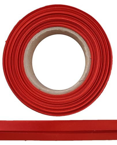 ME:NaMa Schrägband aus Polyester (Satin) - 10 m x 20 mm (gefalzt) - Hochwertiges Einfassband, Satinband, Schrägband - Ideal zum DIY-Nähen - In Belgien hergestellt, auf einer Rolle (Rot) von ME:NaMa