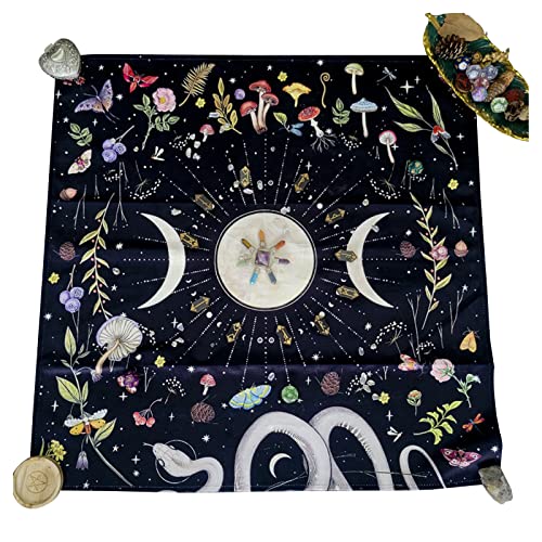 MEAKTSMI Altartuch Tarotkarten Tischdecke Quadratisch Heidnisch Spirituell Himmlisch Decktuch Astrologie Wahrsagerei rutschfeste Matte von MEAKTSMI