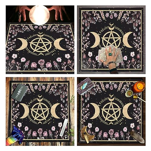 MEAKTSMI Quadratisches Flanell Tarot Tuch Brettspiel Pad Astrologische Orakel Pad Tischdecke Kartenmatte Wahrsagerei Tischdecke von MEAKTSMI