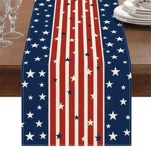 MEAKTSMI Tischläufer Leinen Memorial Day Tischläufer Rutschbeständiges Vintage Flaggenentwurfstuch Für Esstische Und Placemat MEAKTSMI Tischläufer Leinen Memorial Day Tischläufer Rutschbeständiges Vintage Flaggenentwurfstuch Für Esstische Und Placemat von MEAKTSMI
