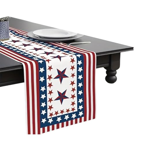 MEAKTSMI Tischläufer Leinen Memorial Day Tischläufer Rutschbeständiges Vintage Flaggenentwurfstuch Für Esstische Und Placemat MEAKTSMI Tischläufer Leinen Memorial Day Tischläufer Rutschbeständiges Vintage Flaggenentwurfstuch Für Esstische Und Placemat von MEAKTSMI