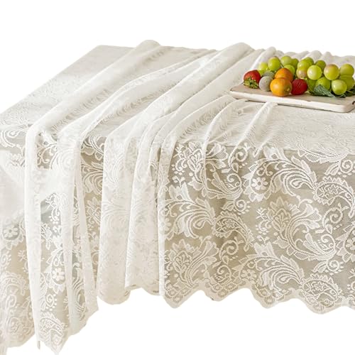 MEAKTSMI Weiche Spitzen Tischdecke Für Romantics Diners Und Wohndekorationen Weiches Polyester Tischtuch Für Den Empfang Freien MEAKTSMI Weiche Spitzen Tischdecke Für Romantics Diners Und Wohndekorationen Weiches Polyester Tischtuch Für Den Empfang Freien von MEAKTSMI