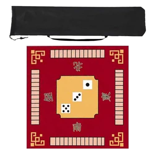 MEBSJY Mahjong mat Geräuschreduzierende Mahjong-Matte mit Regeln, rutschfeste Unterseite, Kristall-Samtstoff, Mahjong-Tischmatte für Mahjong-Poker(Color:Style 1,Size:27.5in) von MEBSJY