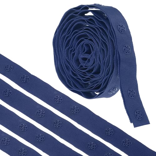 MECCANIXITY 2 Yard Druckknopfband Doppelschnalle zum Nähen, Baumwolle Druckknopf Trim Fastener Schnallen Band für Kleidung Stoff DIY Handwerk, Dunkelgrün von MECCANIXITY