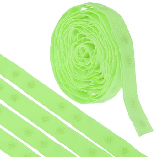 MECCANIXITY 2 Yard Druckknopfband Doppelschnalle zum Nähen, Baumwolle Druckknopf Trim Fastener Schnallen Band für Kleidung Stoff DIY Handwerk, Grasgrün von MECCANIXITY