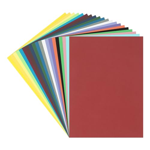 MECCANIXITY 20 Blatt farbiger Karton, 20,3 x 27,9 cm, A4-Kartonpapier, verschiedene Farben, 200 g/m²/34 kg Kartonpapier für Bastelarbeiten, Scrapbooking, Kartenherstellung von MECCANIXITY