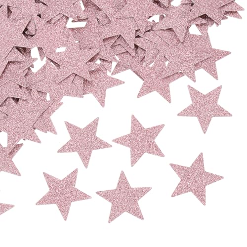 MECCANIXITY 200 Stück Stern-Konfetti, Glitzerkonfetti, Tischkonfetti, Dekoration für Party, Hochzeit, Festival, Dekorationen, 2,9 x 2,9 cm, Rosa von MECCANIXITY