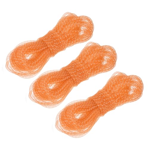 MECCANIXITY 3 Rollen 22 Yards Netzrohr Deco Flex Solid Mesh Tube für Handwerk Kränze Geschenkverpackungen Weihnachten Tischvorhänge Dekorationen, 3/8 Zoll, Orange von MECCANIXITY