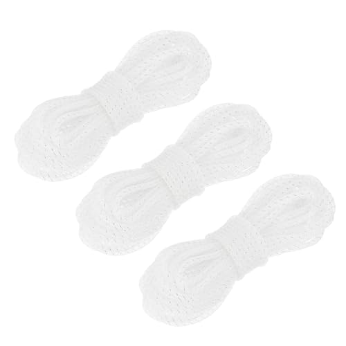 MECCANIXITY 3 Rollen 22 Yards Netzrohr Deco Flex Solid Mesh Tube für Handwerk Kränze Geschenkverpackungen Weihnachten Tischvorhänge Dekorationen, 3/8 Zoll, Weiß von MECCANIXITY