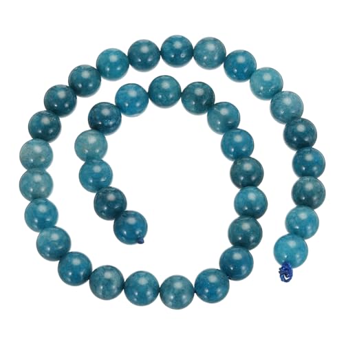MECCANIXITY 36 Stück Naturstein-Perlen, 10 mm, tiefblau, Tigerauge, Edelsteinperlen für DIY-Armbänder, Halsketten, Schmuckherstellung von MECCANIXITY