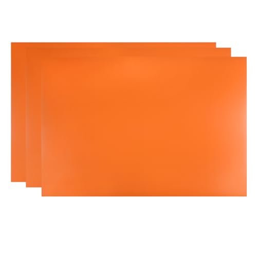 MECCANIXITY Magnetstreifen, trocken abwischbar, 29,7 x 20,3 cm, 3 Stück, beschreibbar, Orange, für Whiteboards, Kühlschrank und Handwerk, wiederverwendbare Streifen von MECCANIXITY