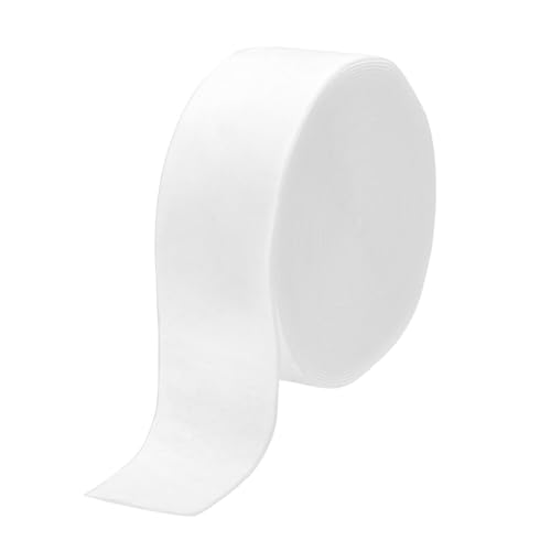 MECCANIXITY Samtband, 5,1 cm x 9,1 m, einseitige Spule, seidiger Samtstoff für Blumensträuße, DIY, Basteln, Geschenkverpackung, Hochzeit, Party, Weiß von MECCANIXITY