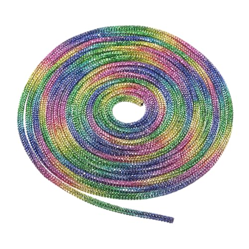 MECCANIXITY Schnürsenkel mit Strasssteinen, glitzernd, glänzend, rund, für Schuhe, Kordeln, Anhänger für Sweatpants, Regenbogen, 6mm von MECCANIXITY