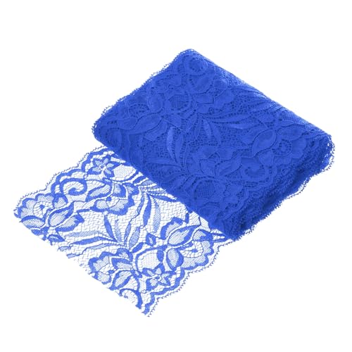 MECCANIXITY Spitzenband mit Blumenmuster, 15,2 cm breit, 4,5 m, Blau von MECCANIXITY