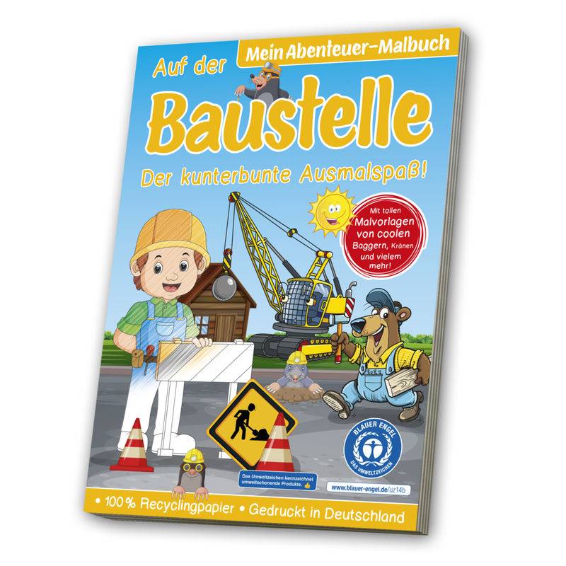Malbuch Blauer Engel: Baustelle, Kartoniert (TB) von MEDIA