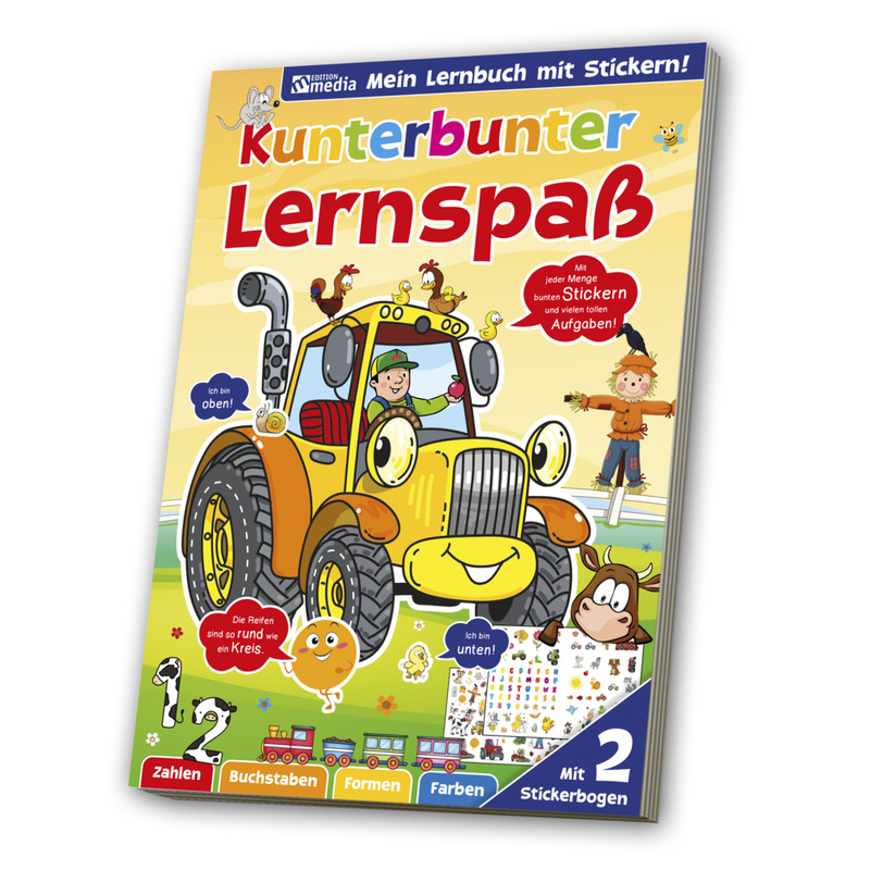 Sticker-Lernspaßbuch - Traktor / Landwirtschaft, Kartoniert (TB) von MEDIA