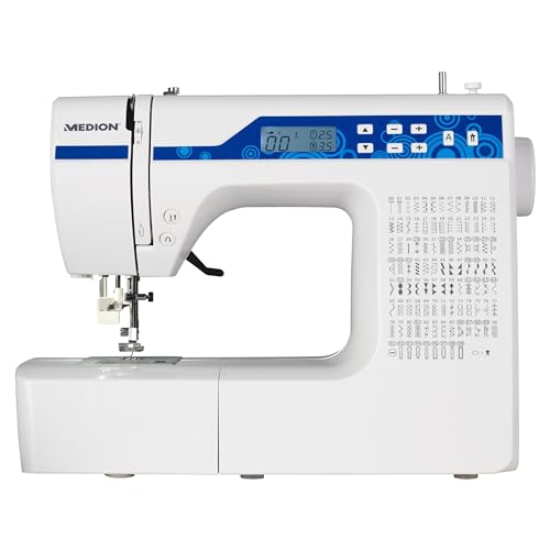MEDION MD 15694 Digitale Nähmaschine/Knopflochautomatik/100 Stiche/100 Alphabetstiche/69 Doppel-Nadel-Stiche/LED-Nählicht/weiß MEDION MD 15694 Digitale Nähmaschine/Knopflochautomatik/100 Stiche/100 Alphabetstiche/69 Doppel-Nadel-Stiche/LED-Nählicht/weiß von MEDION