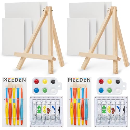 MEEDEN Acrylfarben Set mit Staffelei, 12 Tube Acrylfarben mit 10 Pinselset +4 Leinwand +2 Mischpalette +2 Staffelei für Künstler Anfänger MEEDEN Acrylfarben Set mit Staffelei, 12 Tube Acrylfarben mit 10 Pinselset +4 Leinwand +2 Mischpalette +2 Staffelei für Künstler Anfänger von MEEDEN